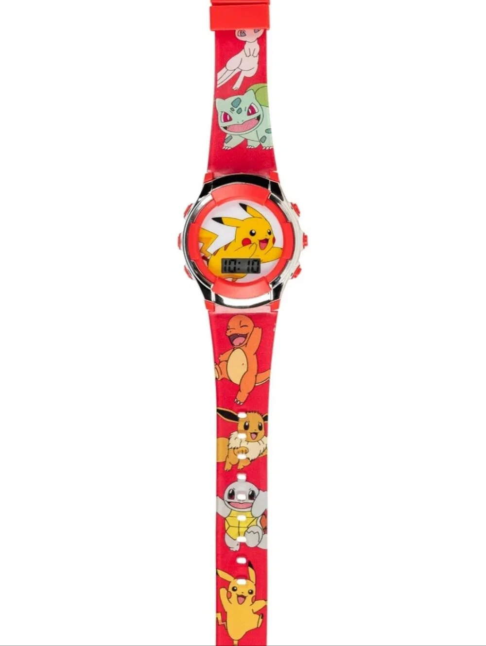 Kids Flashing LCD Watch - Red Pikachu & Bulbasaur